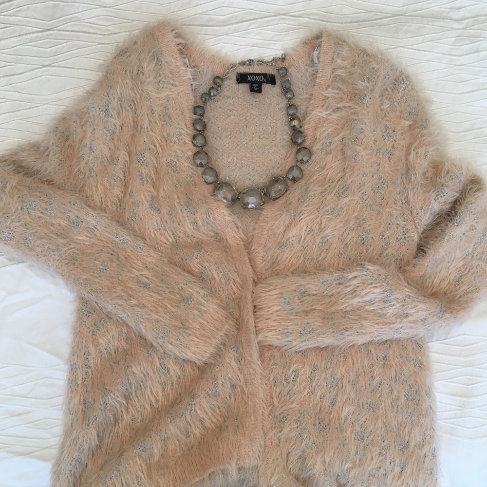 XOXO pink and grey sweater